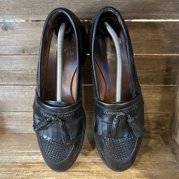 Mens‎ Allen Edmonds Cody Black Tassel Kilt Leather Shoes Loafers Size 10.5 D GUC main image 7